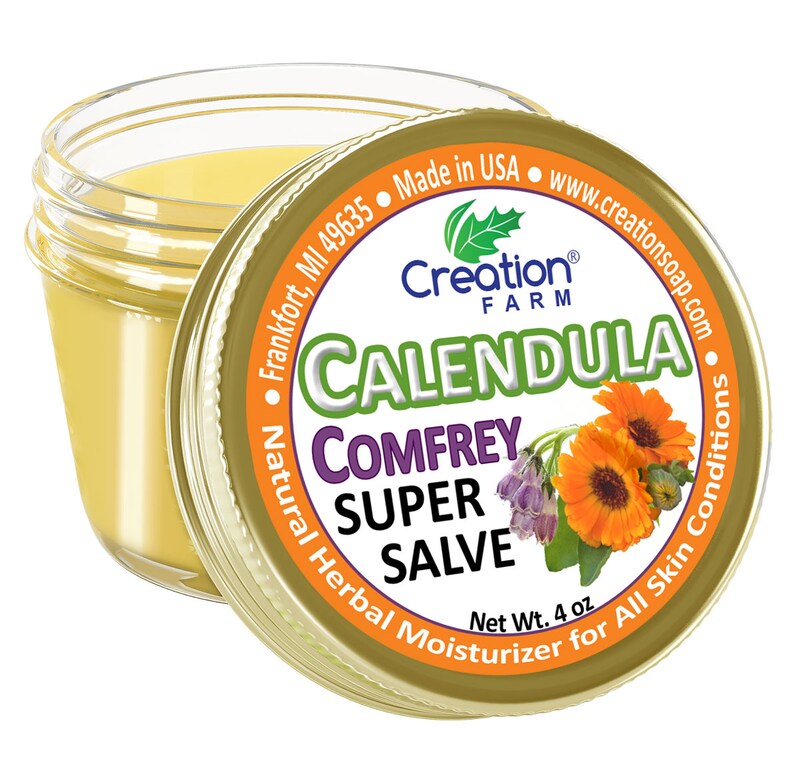 Calendula- Comfrey Super Salve Jar 4 oz Herbal balm for diapers